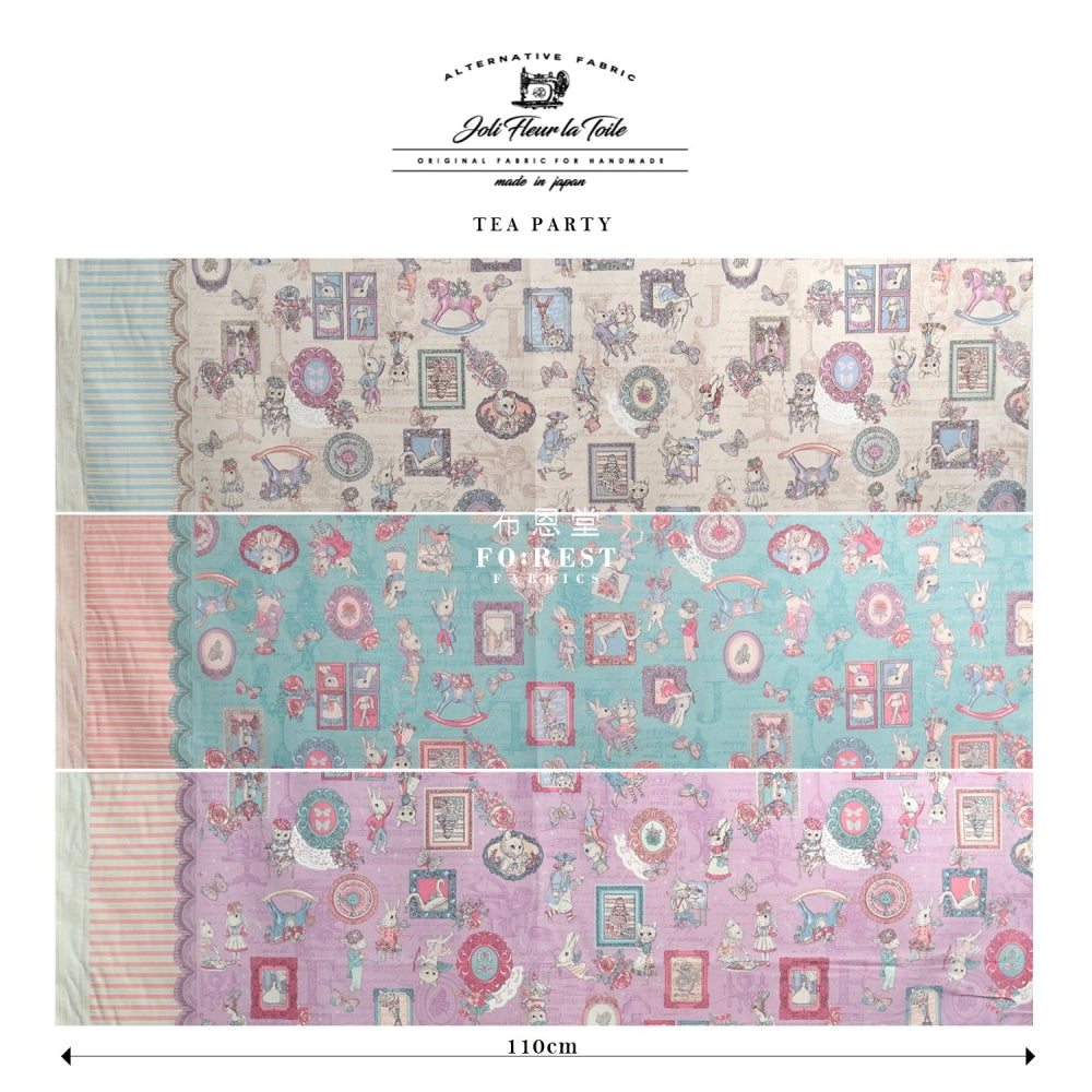 Jolifleur - Cotton Teaparty Aquablue Fabric