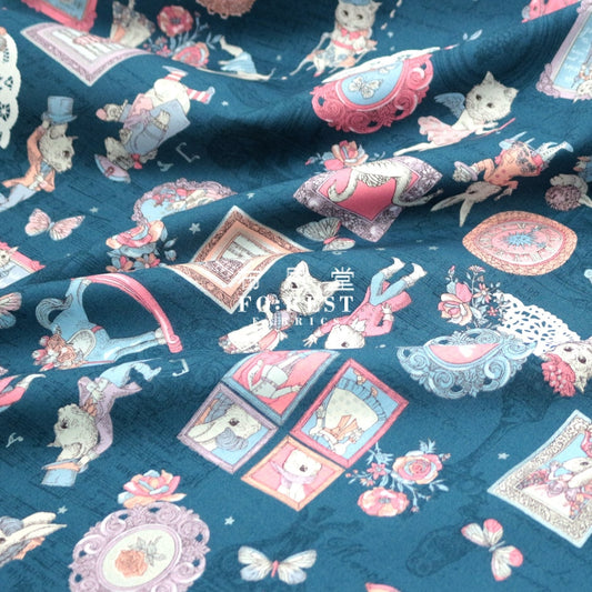Jolifleur - Cotton Teaparty Marieblue Fabric