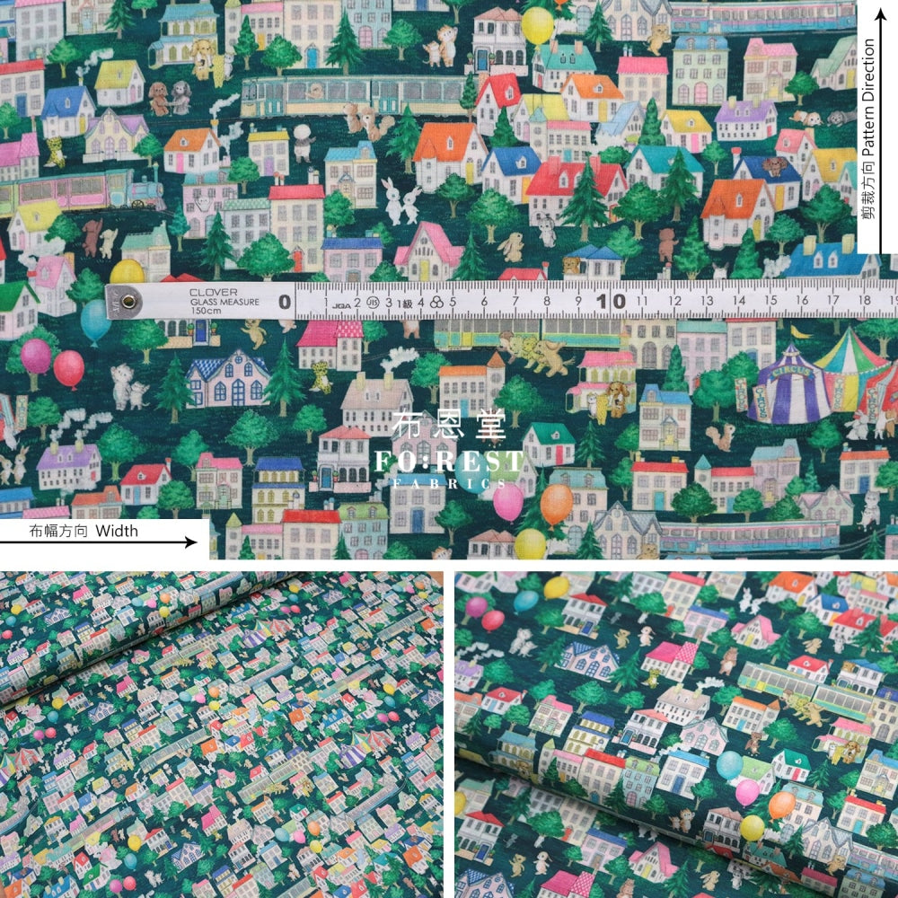Lawn - City Fabric Darkgreen Cotton Lawn