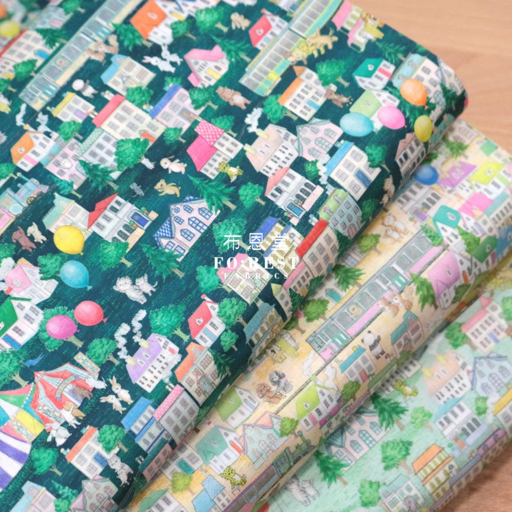 Lawn - City Fabric Darkgreen Cotton Lawn