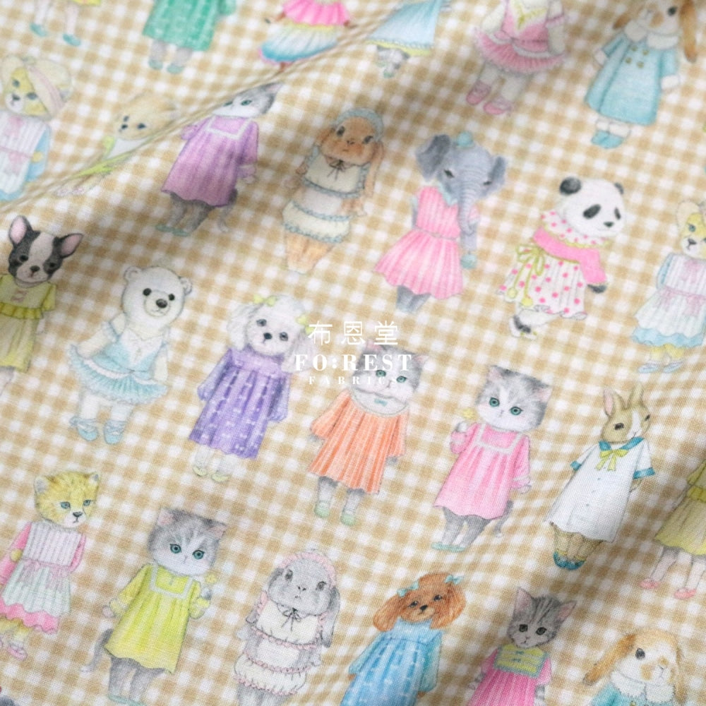 Lawn - Ladies Fabric Khaki Cotton Lawn