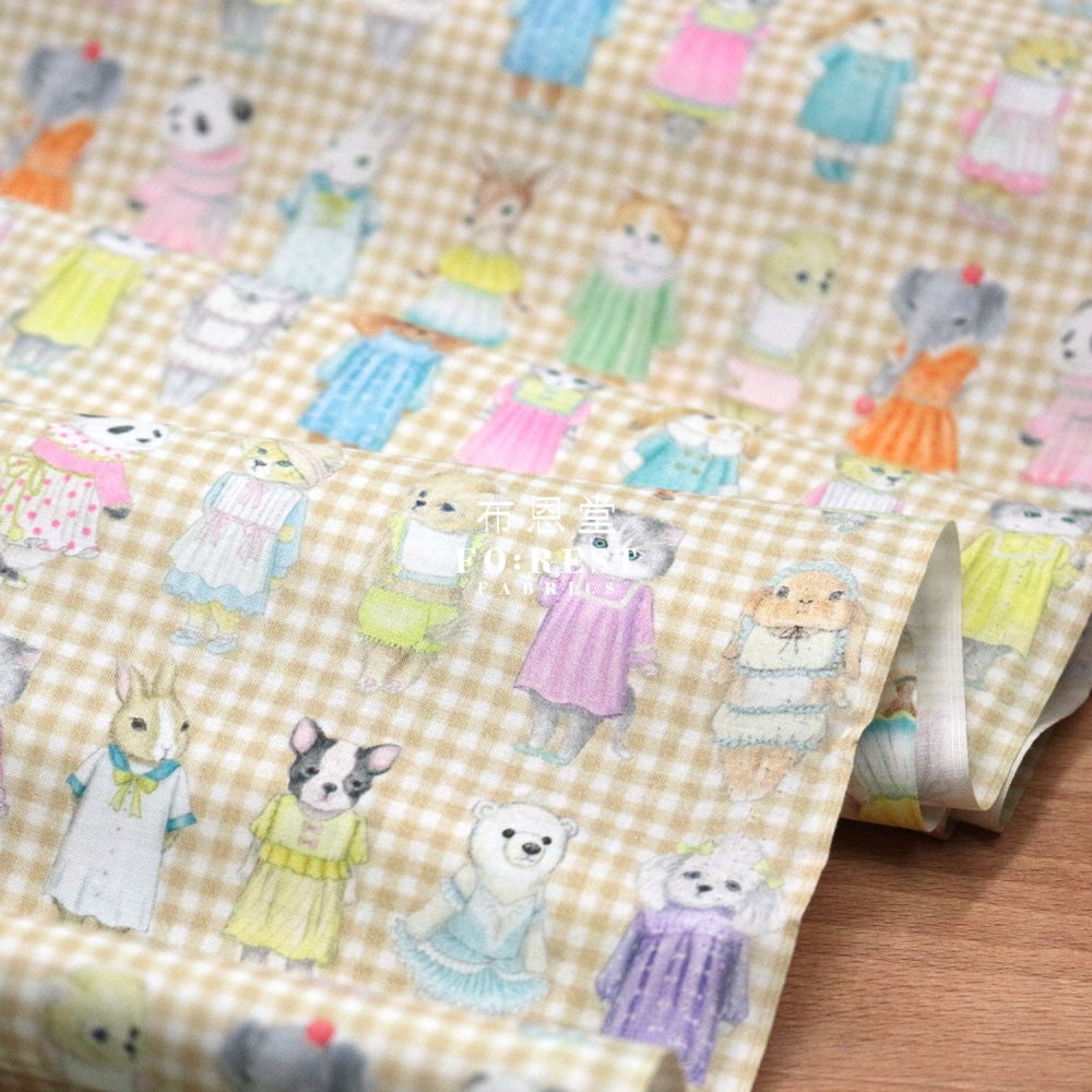 Lawn - Ladies Fabric Khaki Cotton Lawn