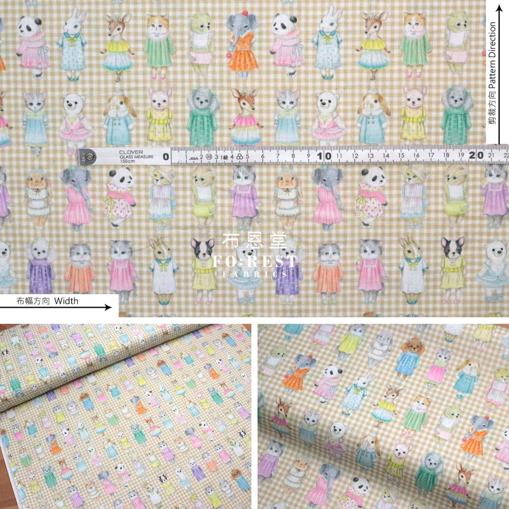 Lawn - Ladies Fabric Khaki Cotton Lawn