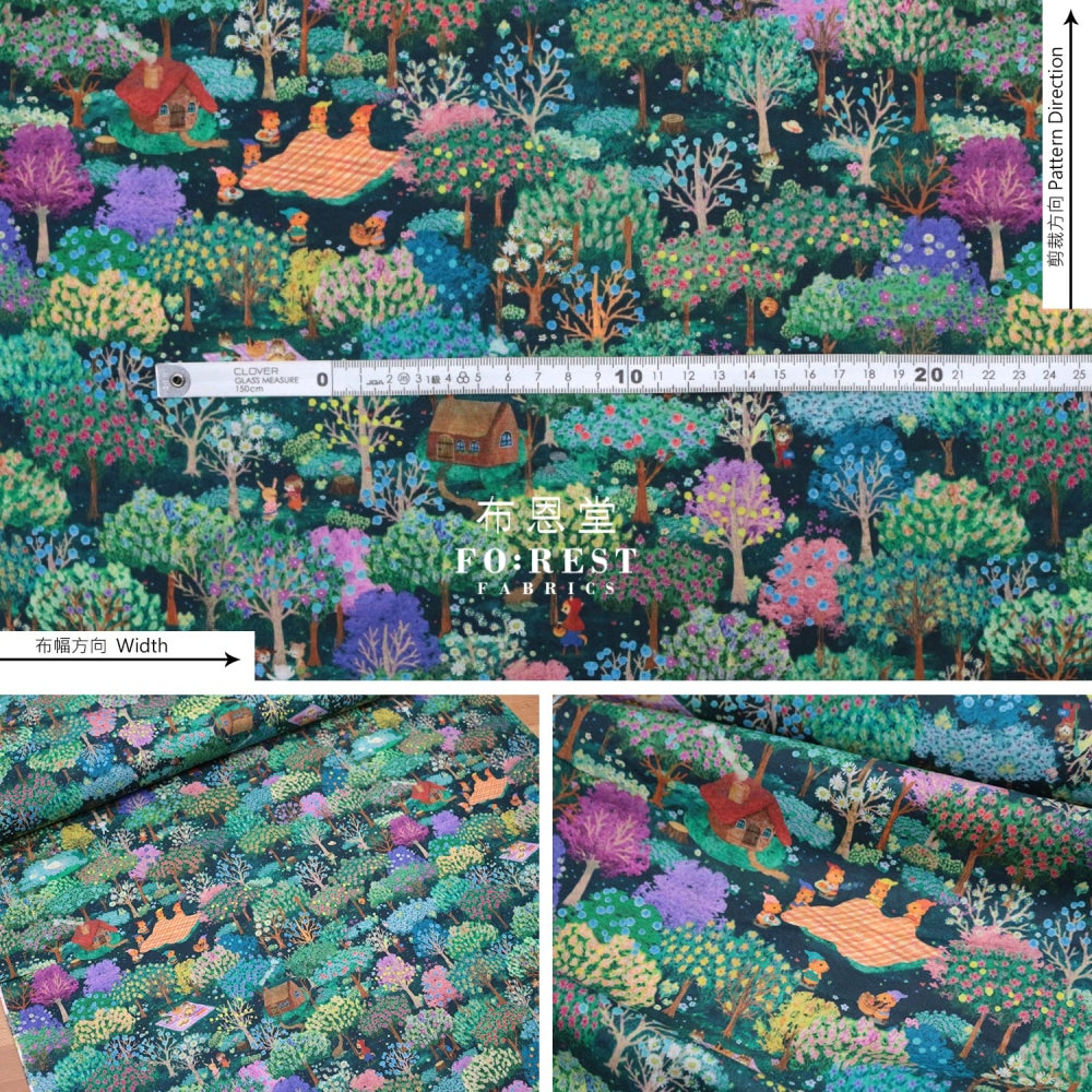 Lawn - Little Red Riding Hood Fabric Night Cotton Lawn