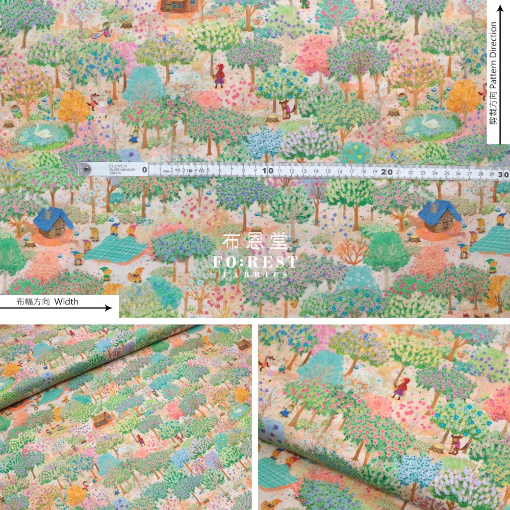 Lawn - Little Red Riding Hood Fabric Sunset Cotton Lawn