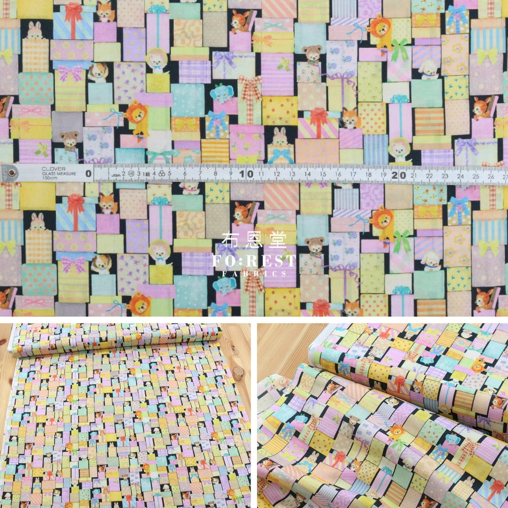 Lawn - Puzzle Fabric Black Cotton Lawn