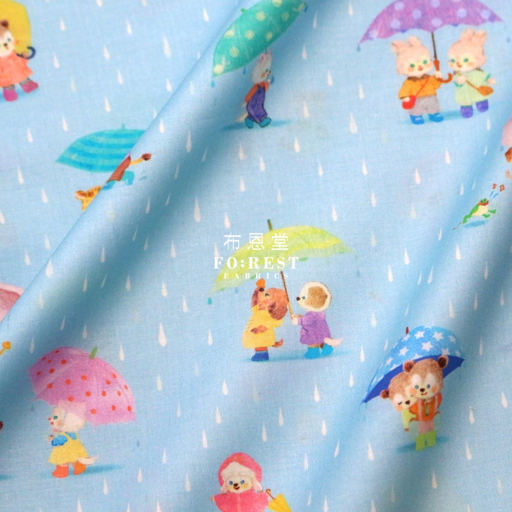 Lawn - Rain Pocket Fabric Blue Cotton Lawn