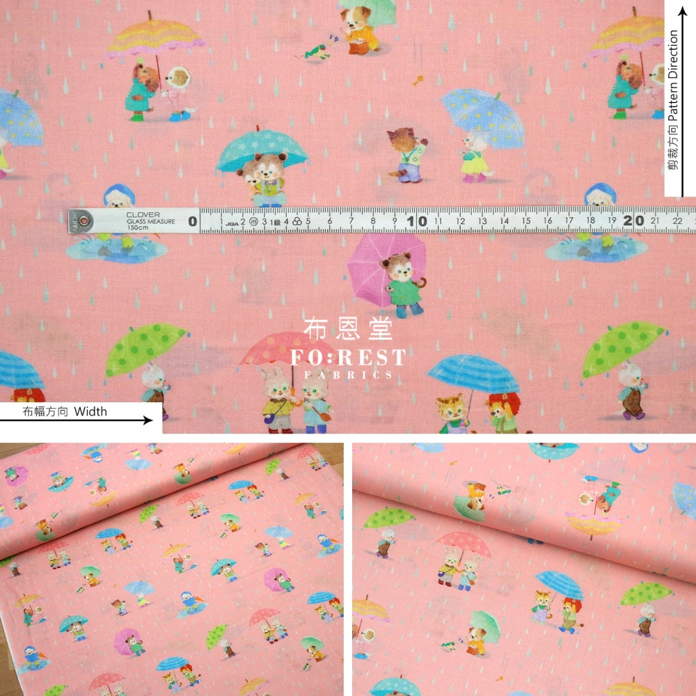Lawn - Rain Pocket Fabric Pink Cotton Lawn