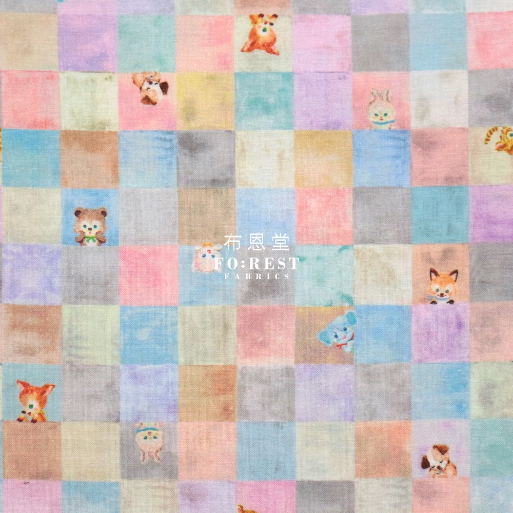 Lawn - Yukiemon Cube Candy Fabric Pastel Cotton Lawn