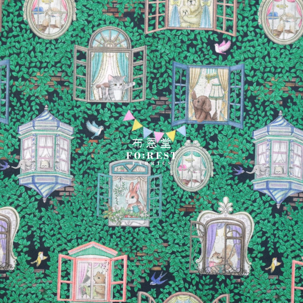 Lawn - Yukiemon Roommate Fabric Black Cotton Lawn