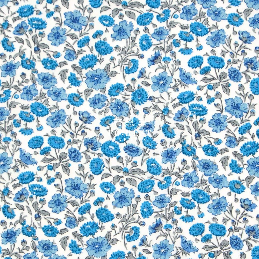 Liberty of London (Cotton Poplin Fabric) - Freyja daisy Blue - FO:REST Fabric 布恩堂Liberty fabrictana lawnjapanese fabricykk zipper