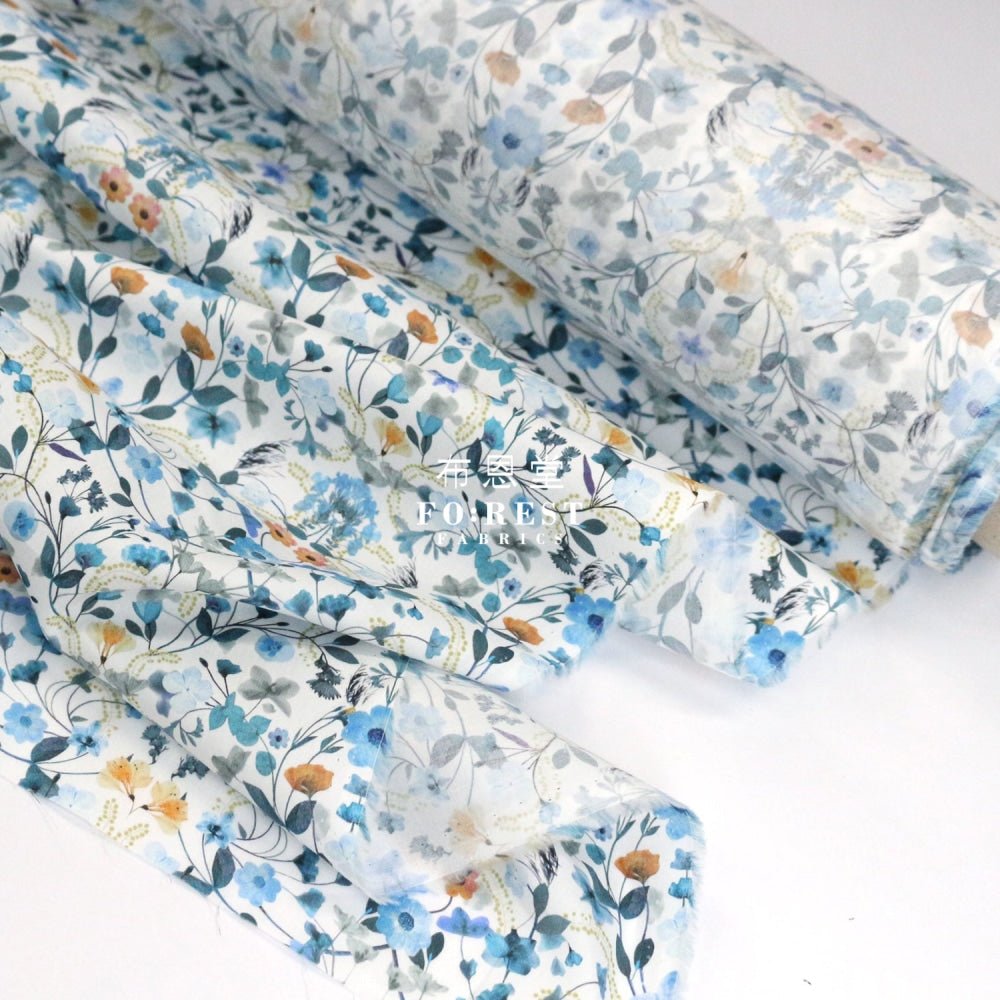 Liberty of London (Cotton Tana Lawn Fabric) - Aurora Blue - FO:REST Fabric 布恩堂Liberty fabrictana lawnjapanese fabricykk zipper