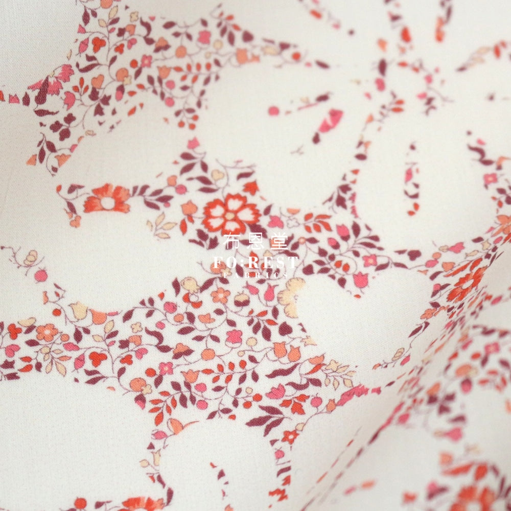 Liberty Of London (Cotton Tana Lawn Fabric) - Bellas Silhouette Pink Cotton