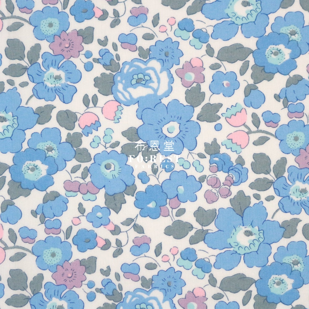 Liberty Of London (Cotton Tana Lawn Fabric) - Betsy Blue Cotton