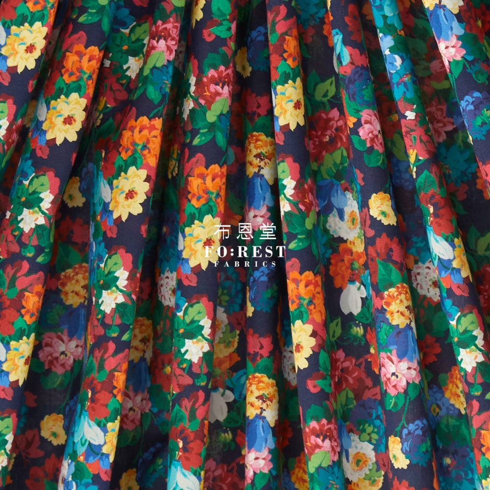 Liberty Of London (Cotton Tana Lawn Fabric) - Chatsworth Garden Navy Cotton