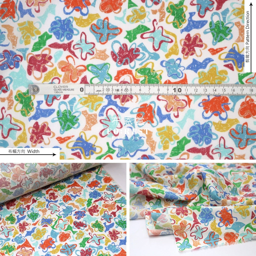 Liberty Of London (Cotton Tana Lawn Fabric) - Crayon Fiesta Cotton