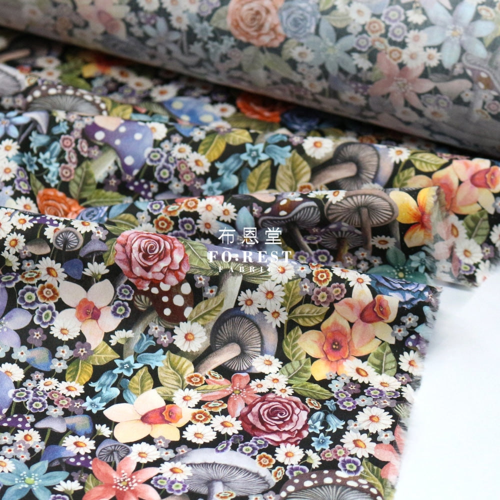 Liberty Of London (Cotton Tana Lawn Fabric) - Curious Land Black Cotton