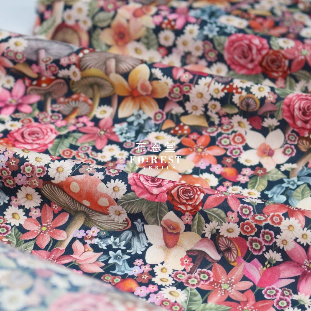 Liberty Of London (Cotton Tana Lawn Fabric) - Curious Land Navy Cotton