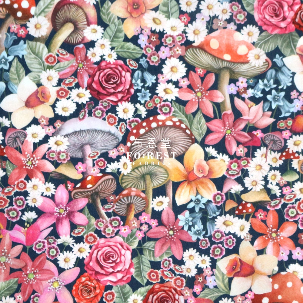 Liberty Of London (Cotton Tana Lawn Fabric) - Curious Land Navy Cotton