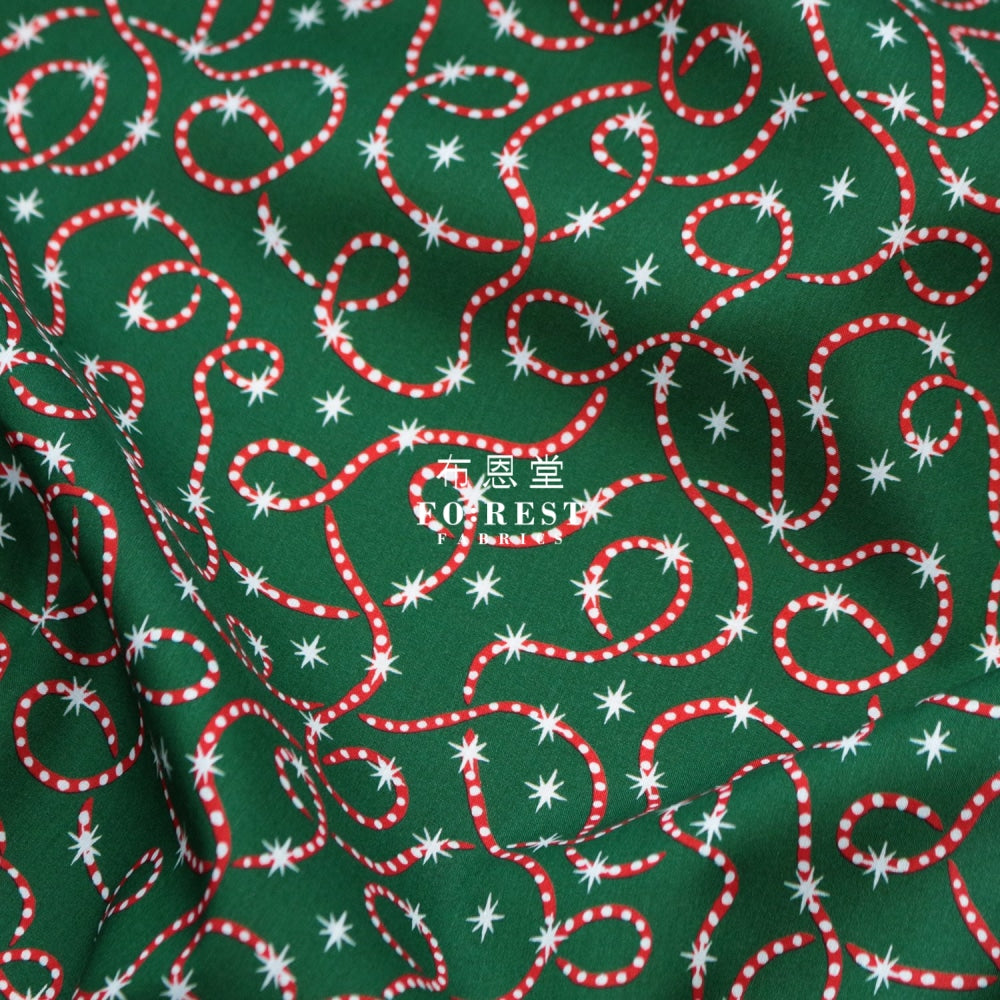 Liberty Of London (Cotton Tana Lawn Fabric) - Festive Sparkle Green Cotton