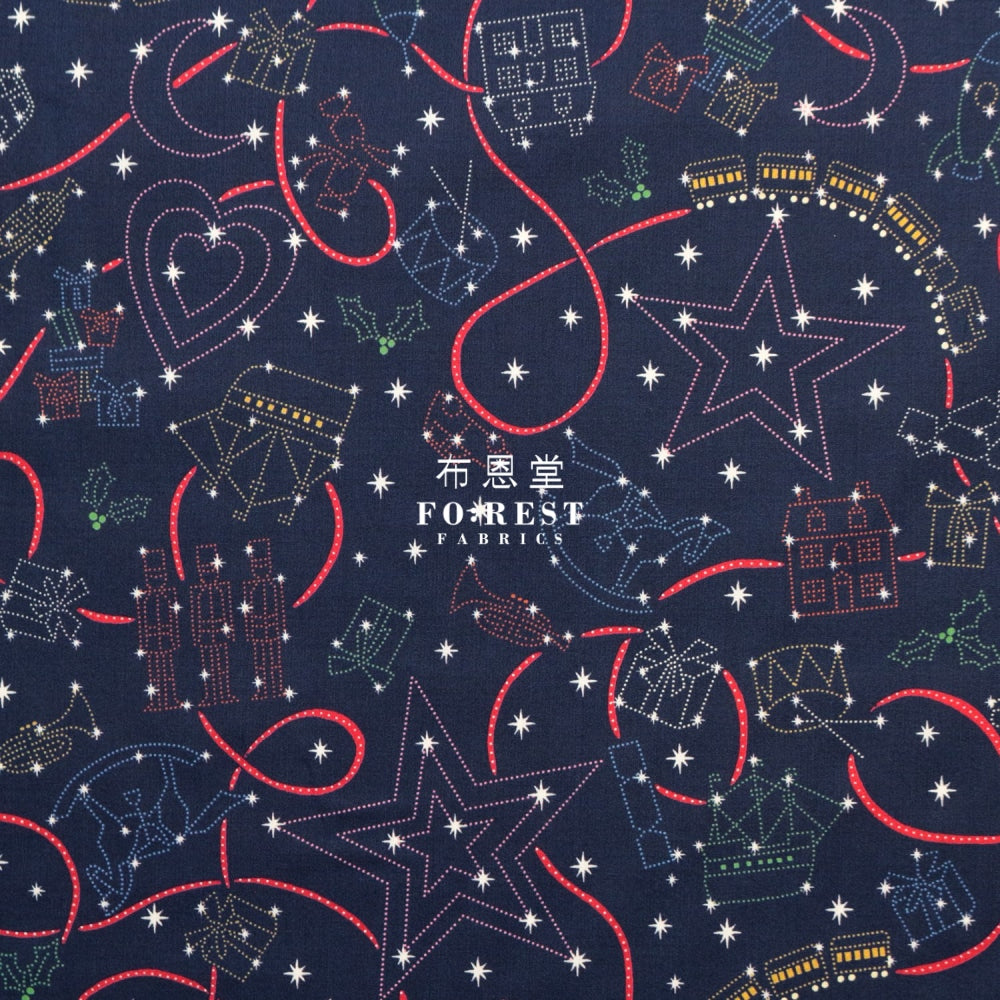 Liberty Of London (Cotton Tana Lawn Fabric) - Gift Express Navy Cotton