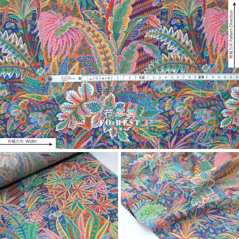 Liberty Of London (Cotton Tana Lawn Fabric) - Grosvenor Voyage Blue Cotton