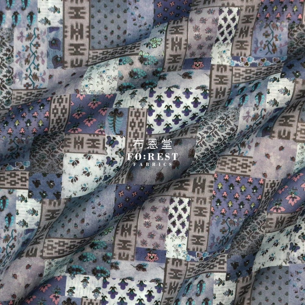 Liberty Of London (Cotton Tana Lawn Fabric) - Ikat Neats Navy Cotton