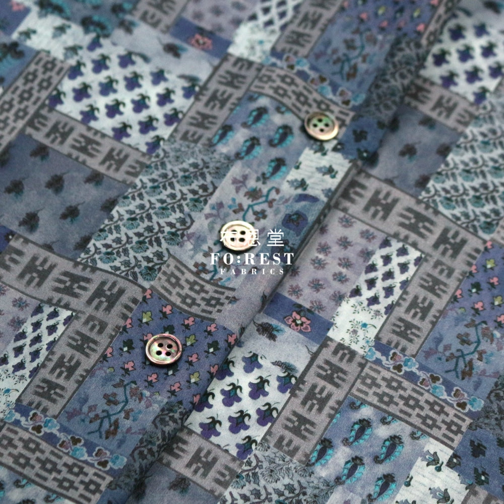 Liberty Of London (Cotton Tana Lawn Fabric) - Ikat Neats Navy Cotton