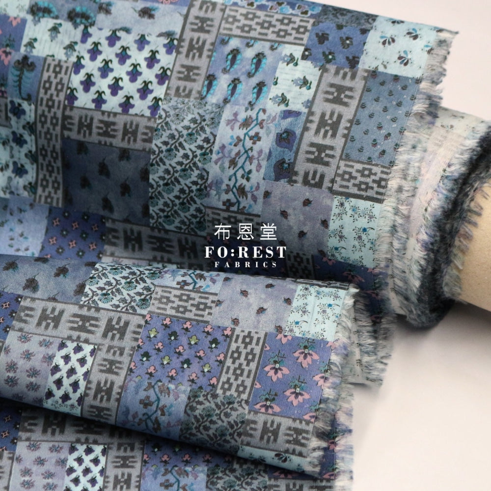Liberty Of London (Cotton Tana Lawn Fabric) - Ikat Neats Navy Cotton