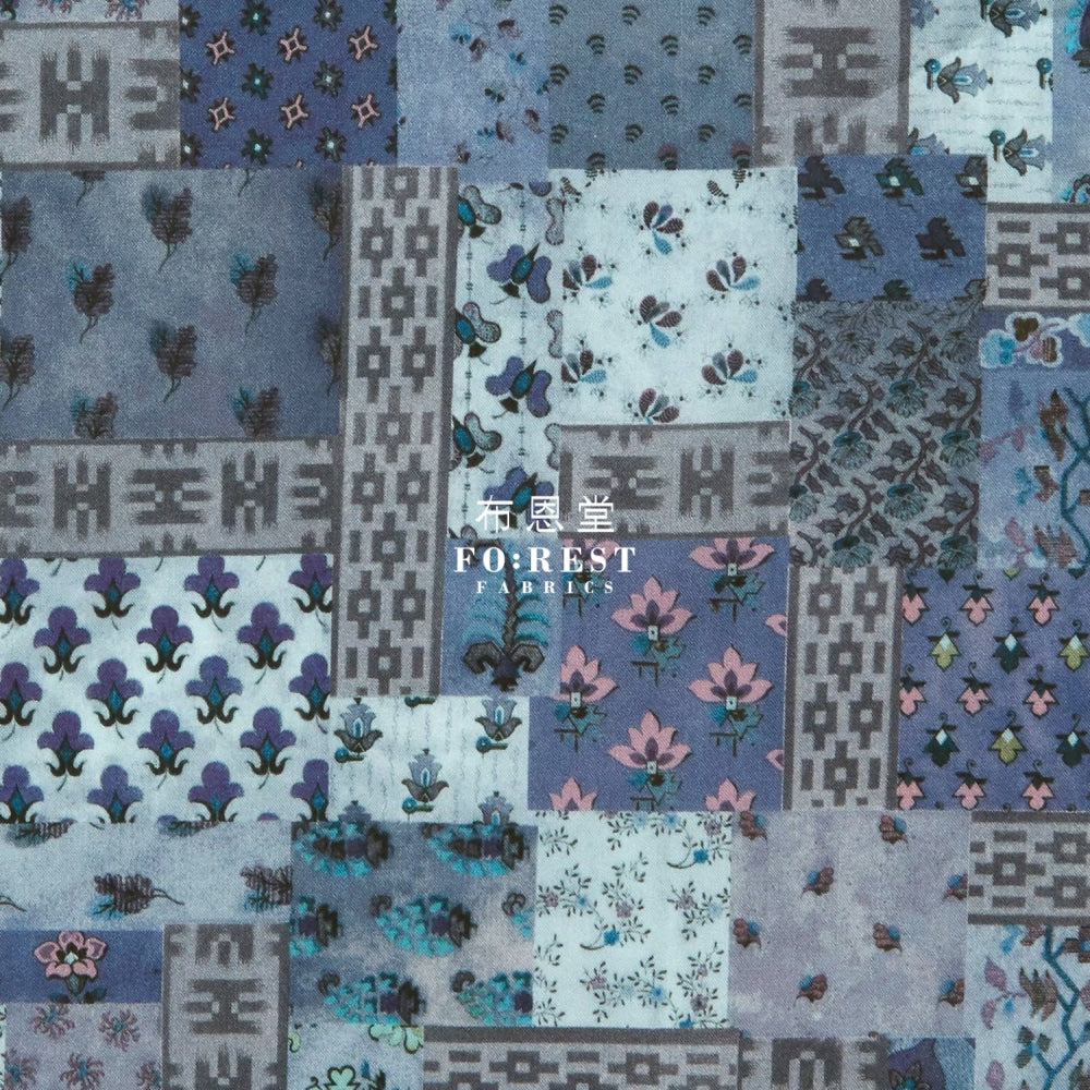 Liberty Of London (Cotton Tana Lawn Fabric) - Ikat Neats Navy Cotton