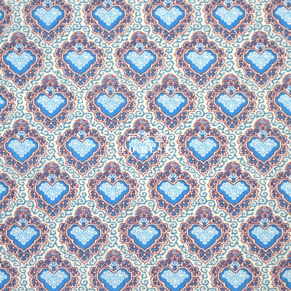 Liberty Of London (Cotton Tana Lawn Fabric) - King Hearts Blue Cotton