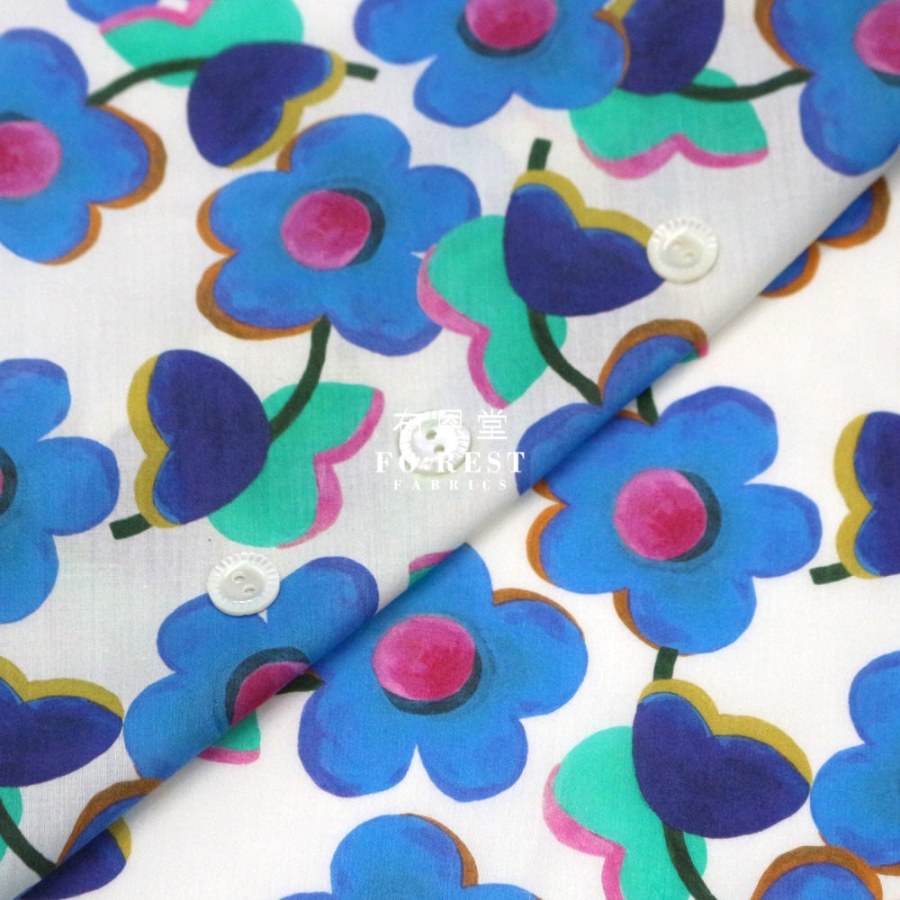 Liberty Of London (Cotton Tana Lawn Fabric) - Love Pop Blue Cotton