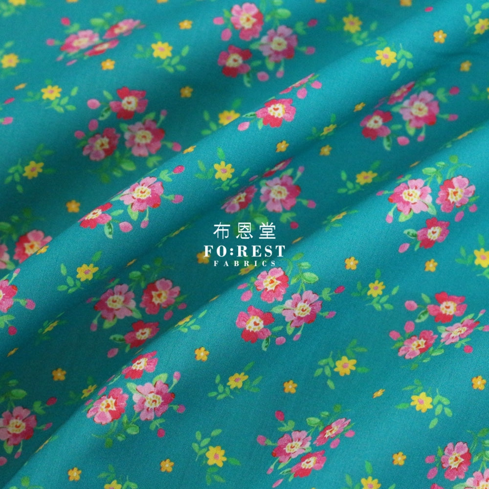 Liberty Of London (Cotton Tana Lawn Fabric) - Magdalena Posy Green Cotton