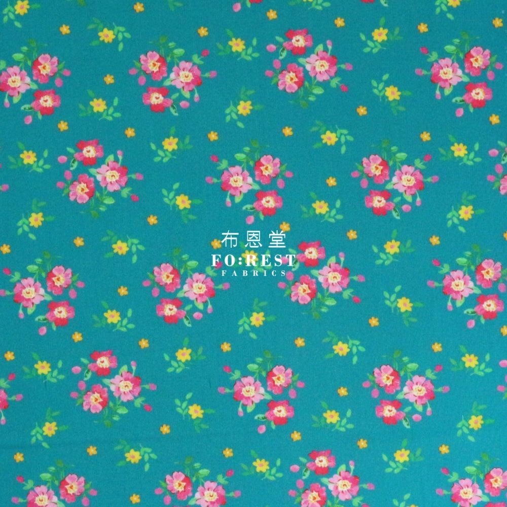 Liberty Of London (Cotton Tana Lawn Fabric) - Magdalena Posy Green Cotton