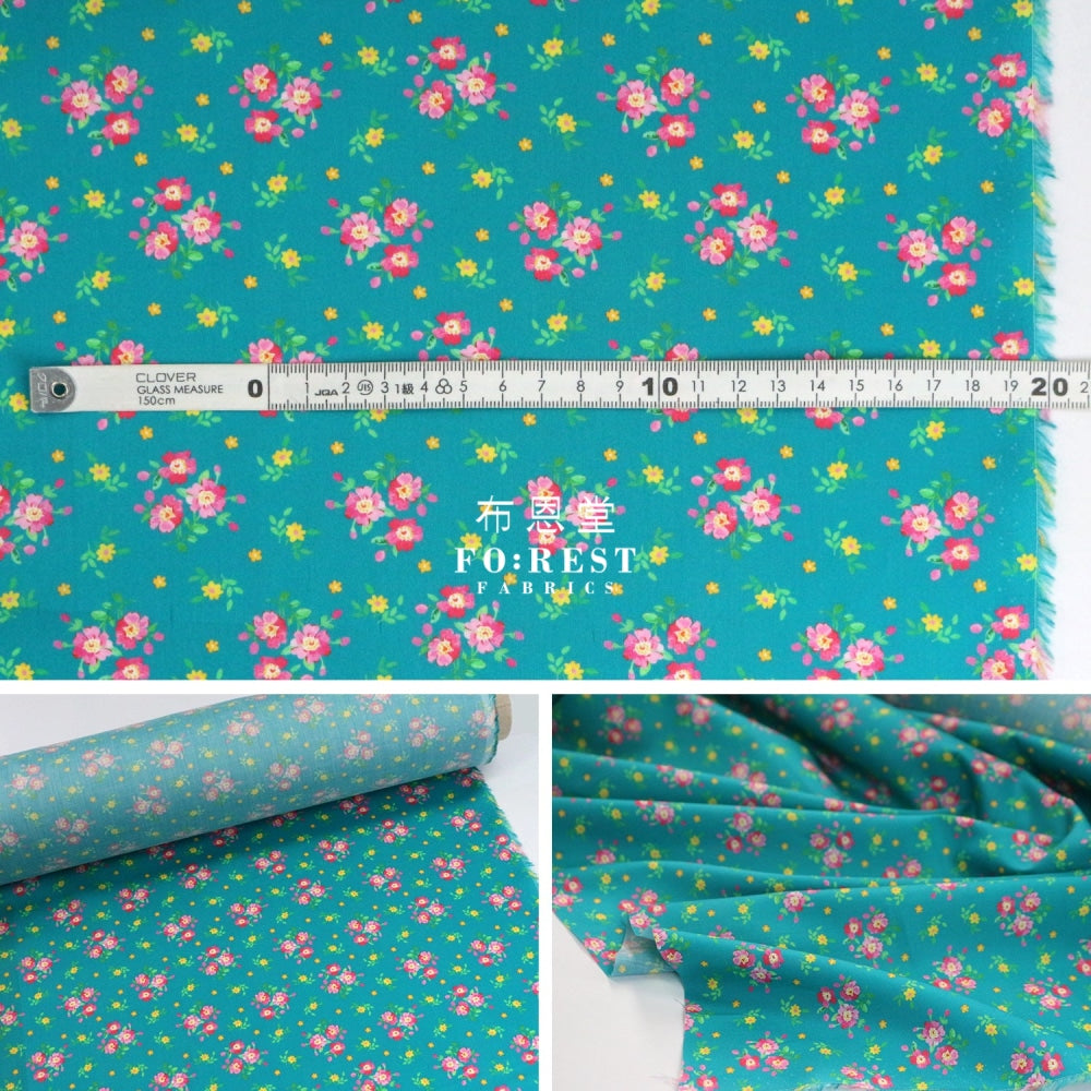 Liberty Of London (Cotton Tana Lawn Fabric) - Magdalena Posy Green Cotton