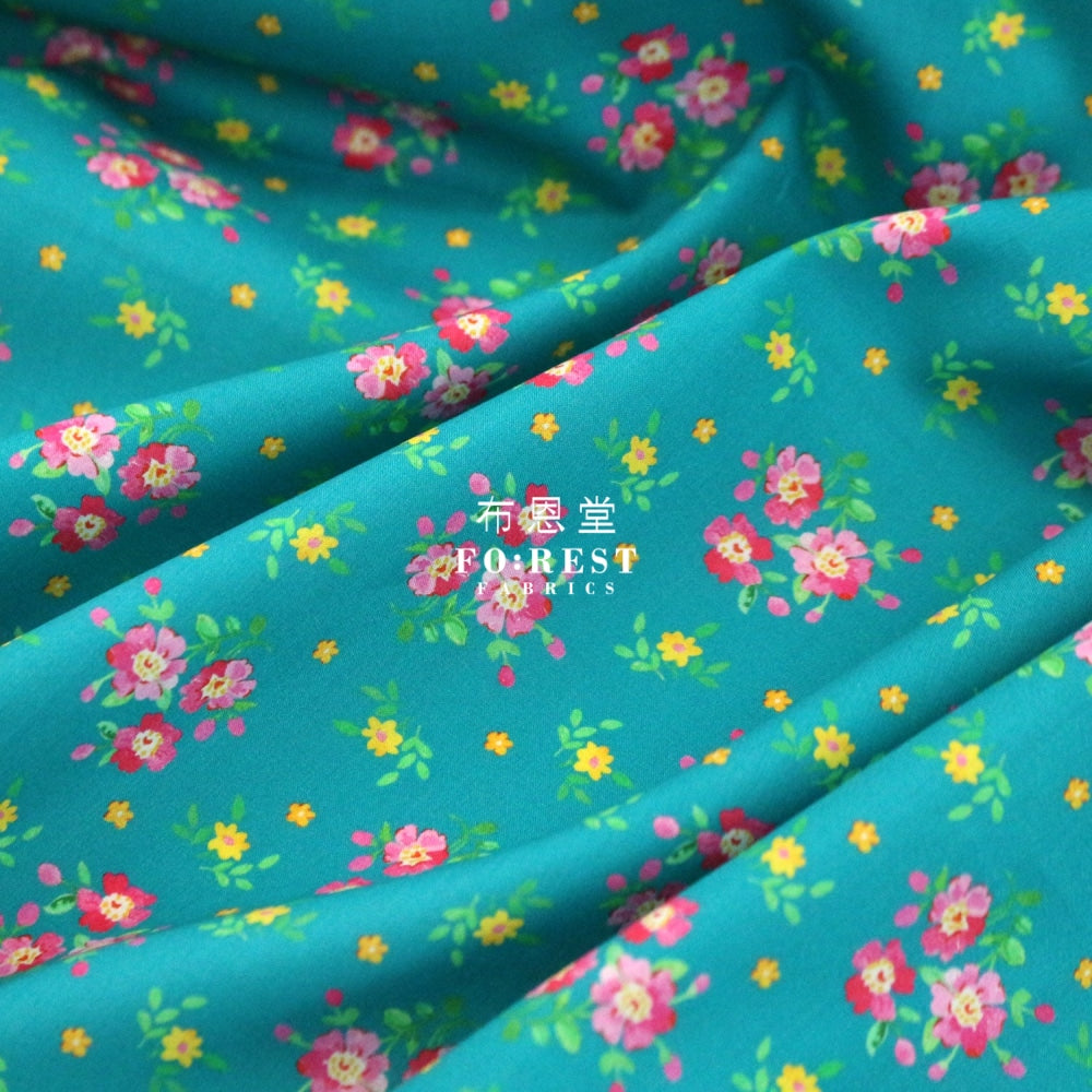 Liberty Of London (Cotton Tana Lawn Fabric) - Magdalena Posy Green Cotton