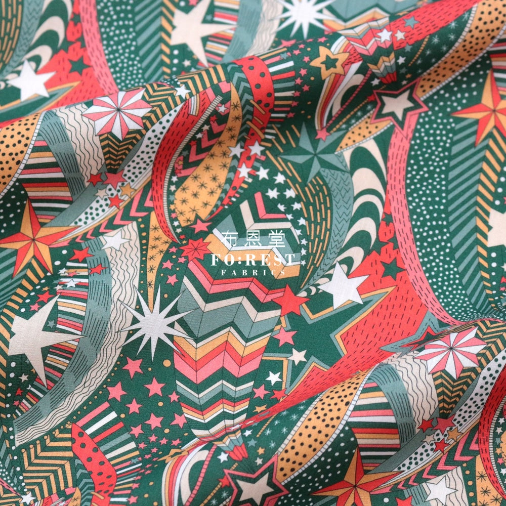 Liberty Of London (Cotton Tana Lawn Fabric) - My Little Star Green Cotton