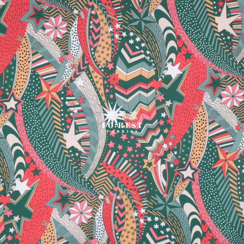 Liberty Of London (Cotton Tana Lawn Fabric) - My Little Star Green Cotton