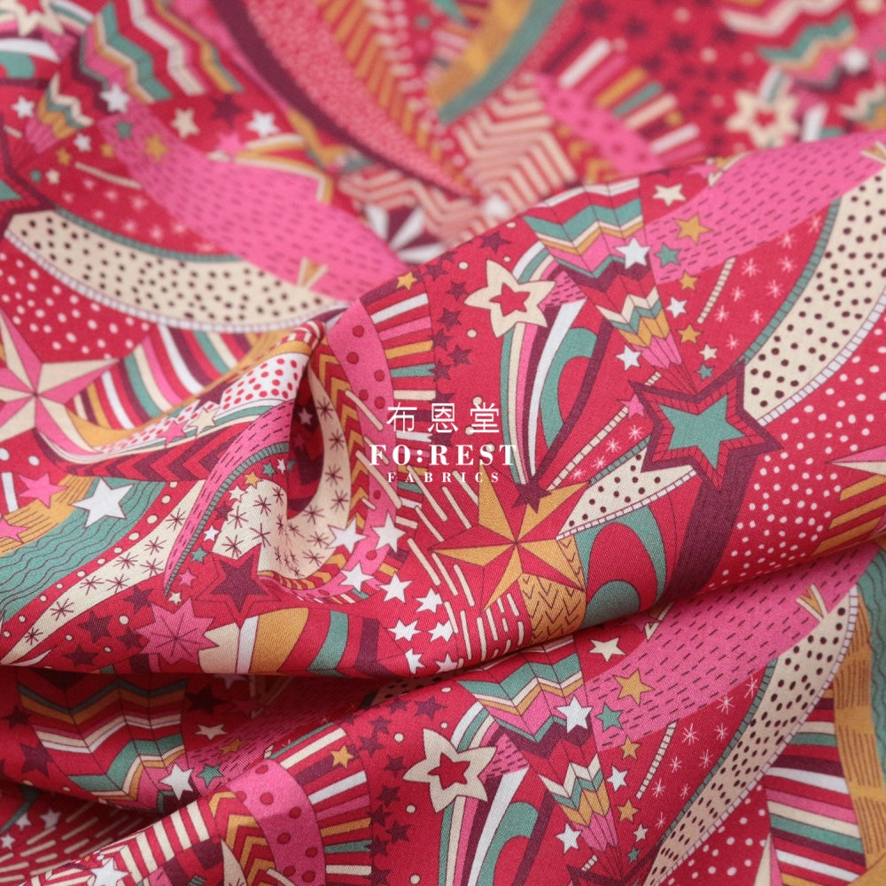 Liberty Of London (Cotton Tana Lawn Fabric) - My Little Star Red Cotton