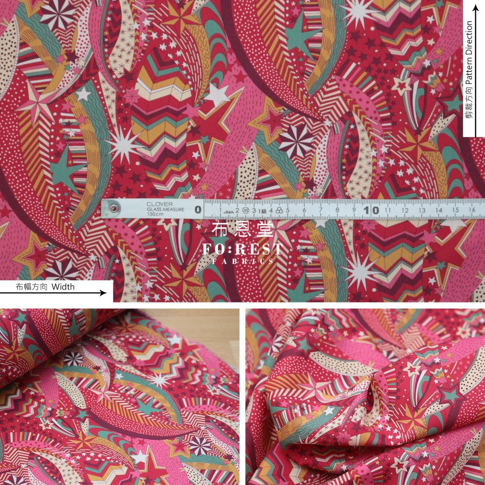 Liberty Of London (Cotton Tana Lawn Fabric) - My Little Star Red Cotton