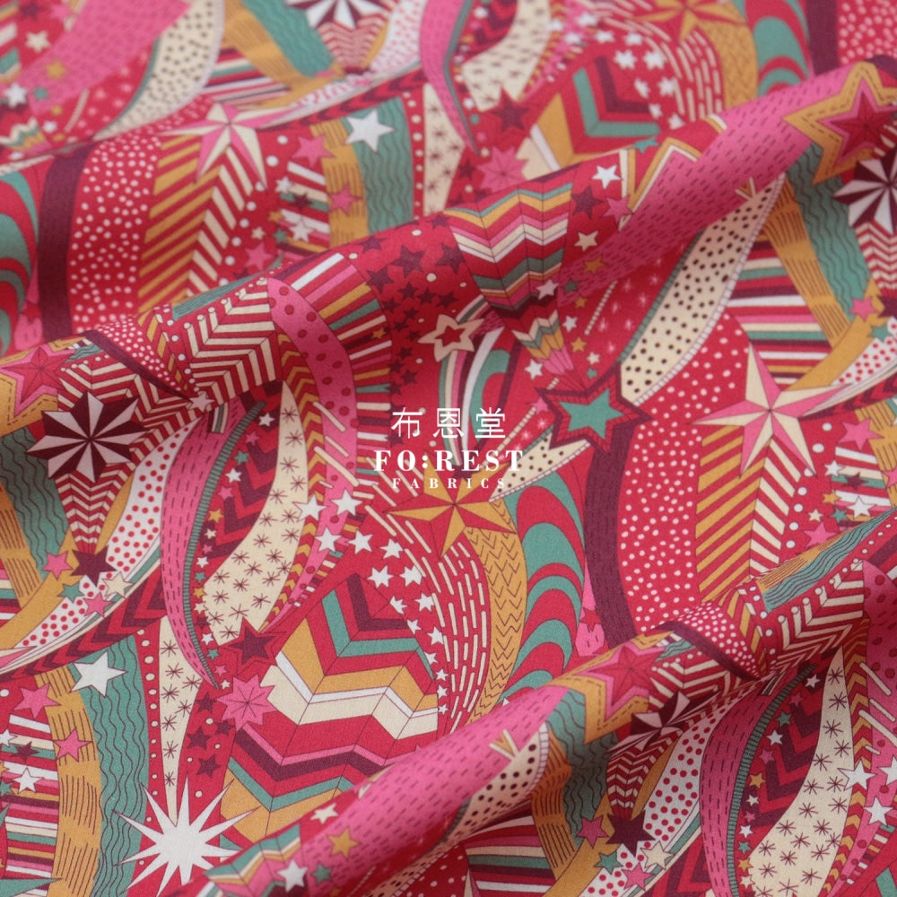 Liberty Of London (Cotton Tana Lawn Fabric) - My Little Star Red Cotton