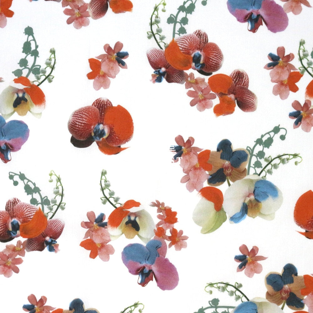 Liberty Of London (Cotton Tana Lawn Fabric) - Orchid Festival Red Cotton