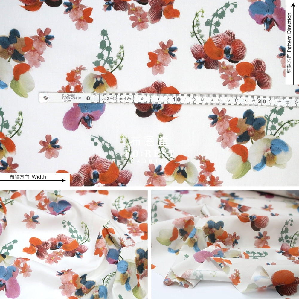 Liberty Of London (Cotton Tana Lawn Fabric) - Orchid Festival Red Cotton