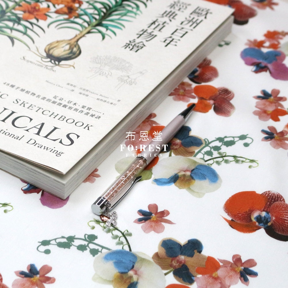 Liberty Of London (Cotton Tana Lawn Fabric) - Orchid Festival Red Cotton