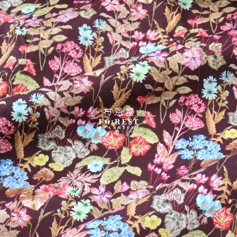Liberty Of London (Cotton Tana Lawn Fabric) - Poets Meadow Wine Cotton