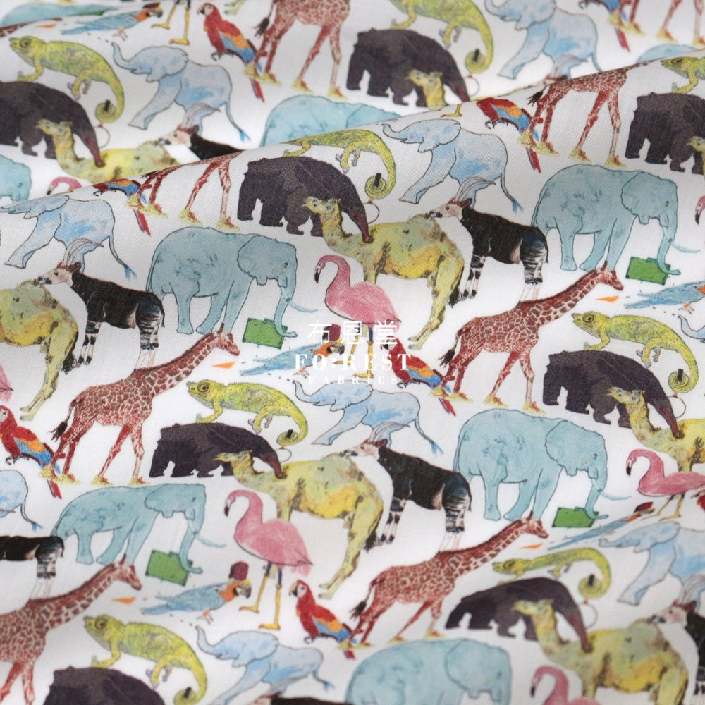 Liberty Of London (Cotton Tana Lawn Fabric) - Queue For The Zoo Cotton
