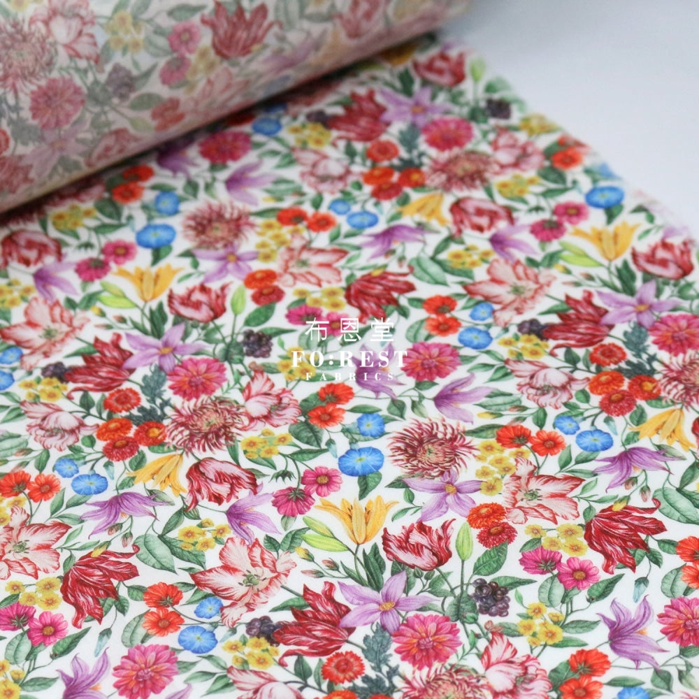 Liberty Of London (Cotton Tana Lawn Fabric) - Royal Garland Red Cotton