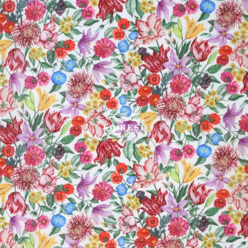 Liberty of London (Cotton Tana Lawn Fabric) - Royal Garland Red - FO:REST Fabric 布恩堂Liberty fabrictana lawnjapanese fabricykk zipper