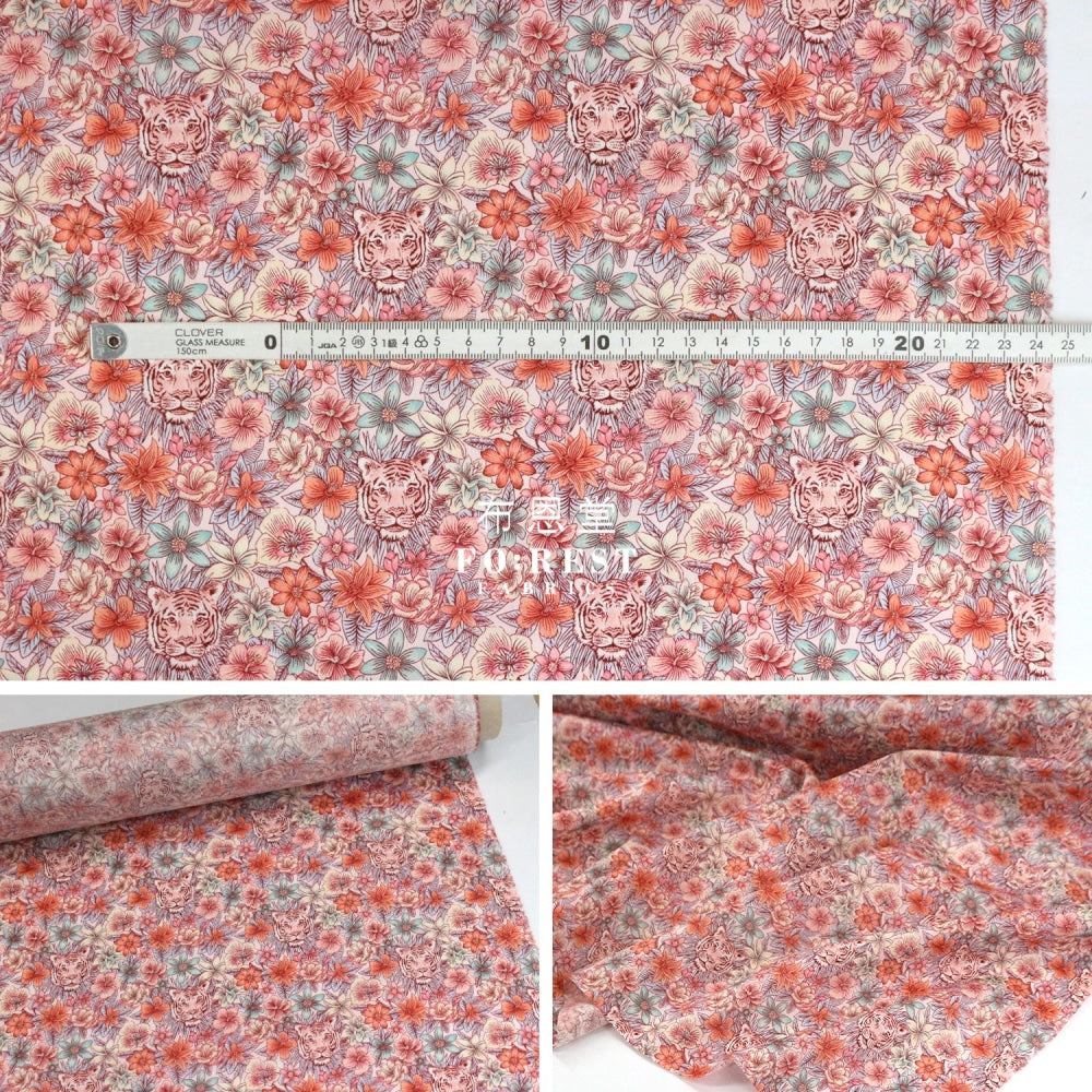 Liberty Of London (Cotton Tana Lawn Fabric) - Scottys Tiger Pink Cotton