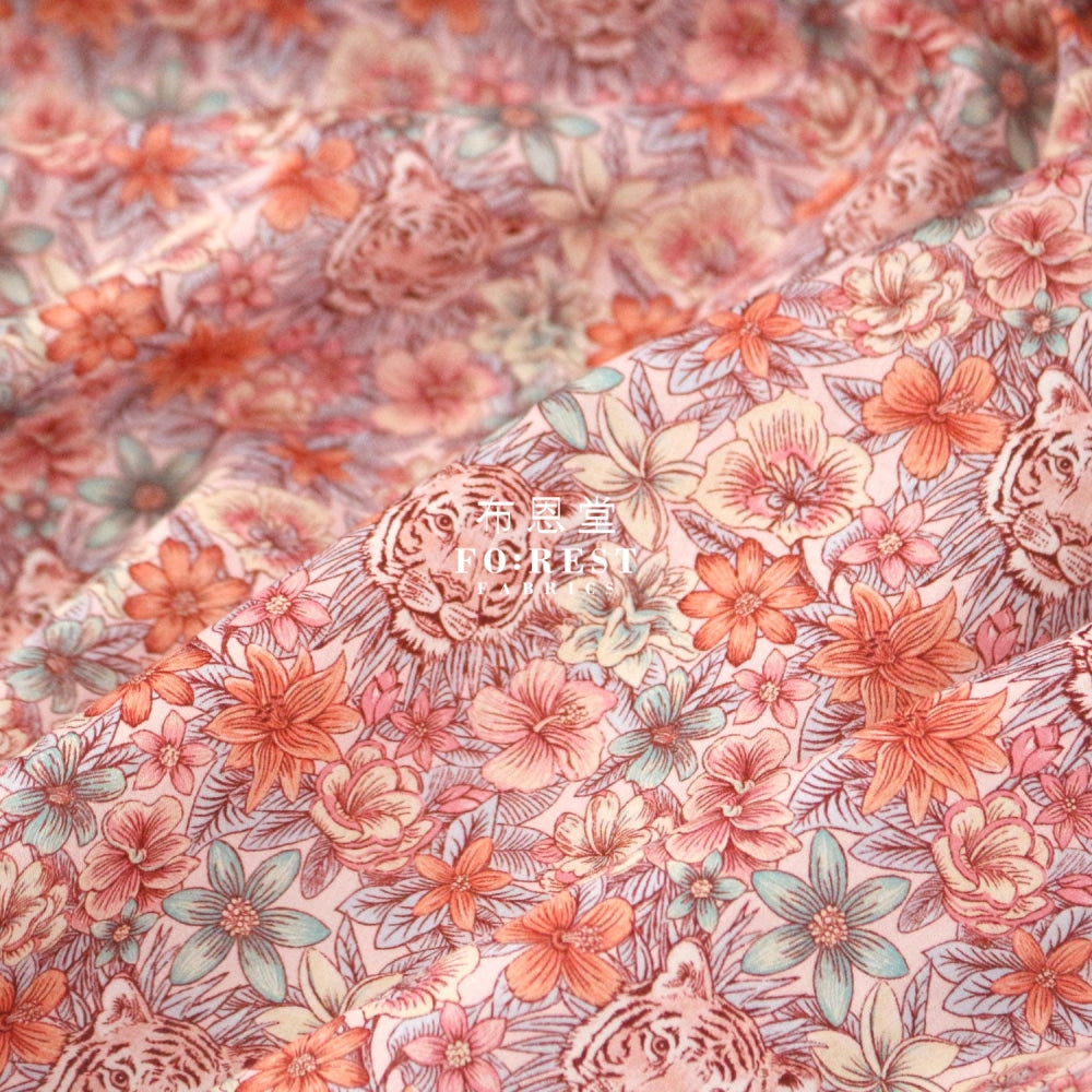 Liberty Of London (Cotton Tana Lawn Fabric) - Scottys Tiger Pink Cotton